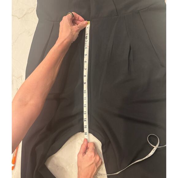 Women’s Black Jumpsuit Sz XXL/2X Sleeveless Flowy Wide Leg V-neck Layering - Picture 10 of 12